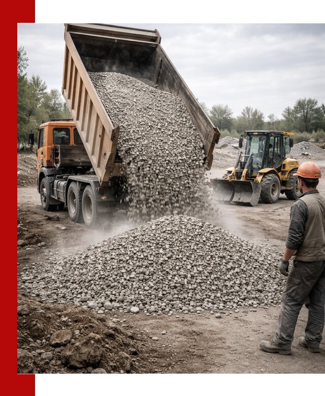 Доставка щебня в Ишиме крупными и мелкими фракциями