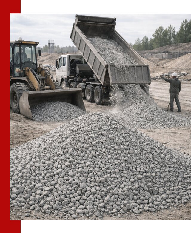 Доставка известнякового щебня фр. 5–20 в Ишиме