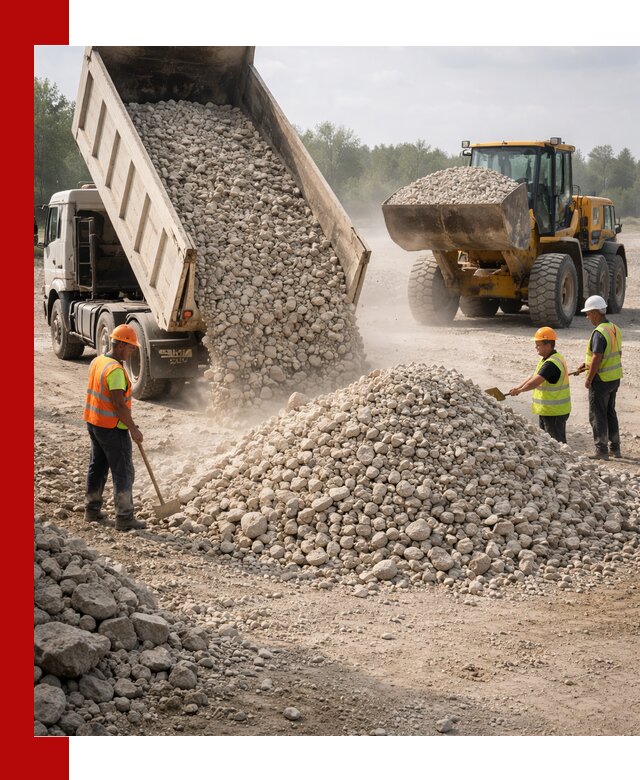 Доставка известнякового щебня фр. 40-70 в Ишиме