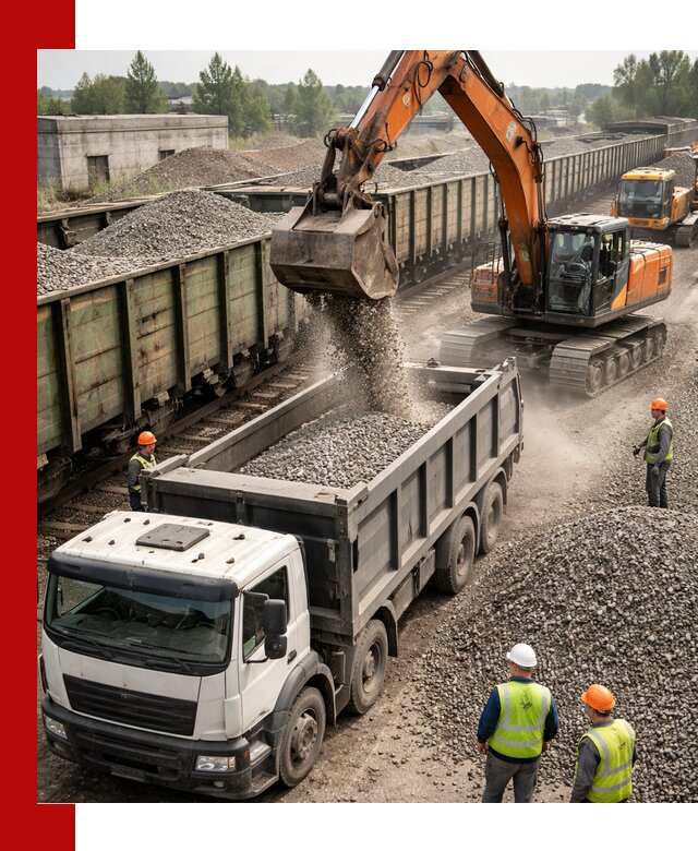 Железнодорожный щебень фракция 25–60 для поставок в Ишиме