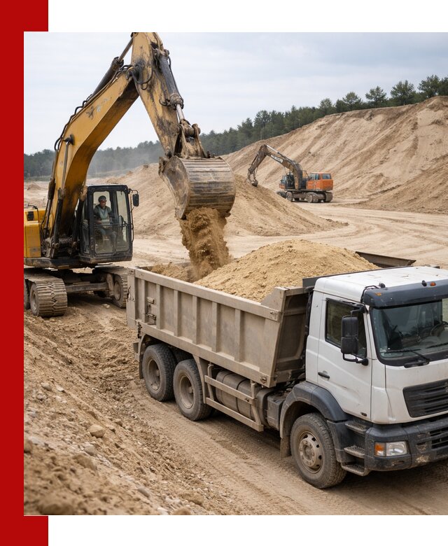 Доставка карьерного песка с самосвалами и разгрузкой в Ишиме