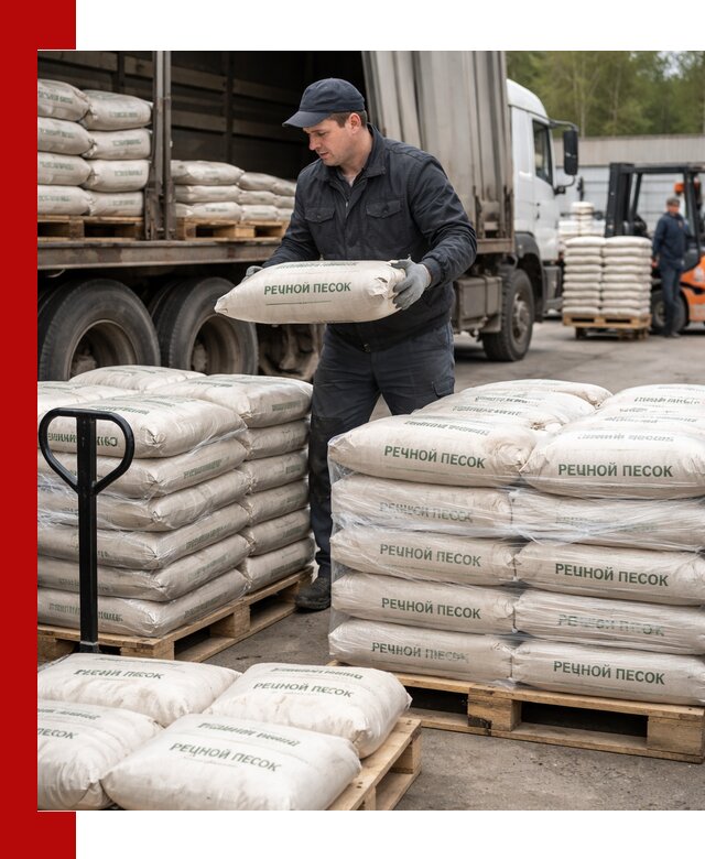 Речной песок в мешках с доставкой в Ишиме