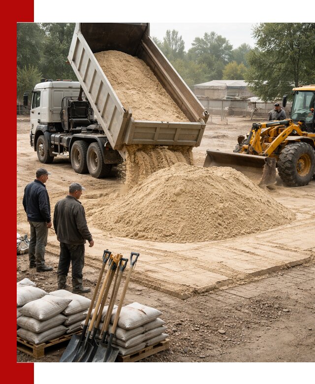 Доставка мытого песка в Ишиме с самосвалами по выгодной цене