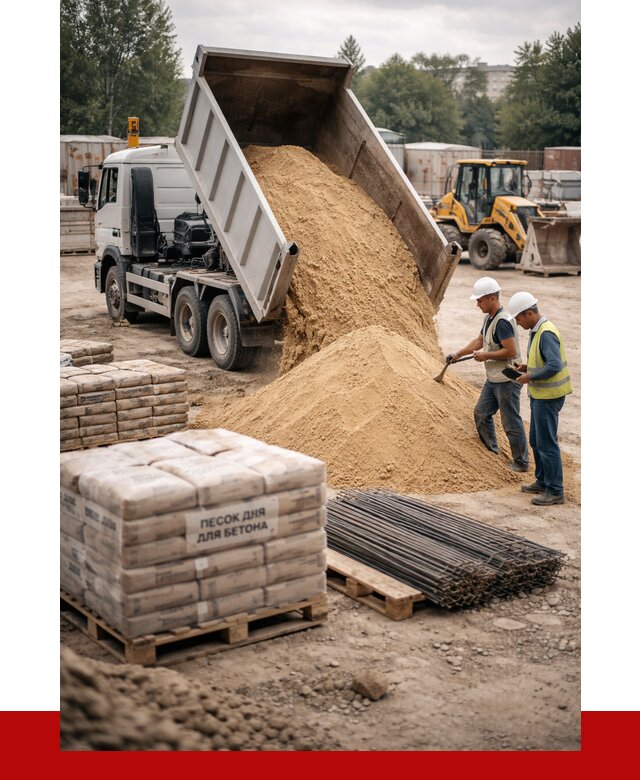 Песок для бетона в Ишиме от 2598 р. с доставкой, ПРОНЕРУДШм