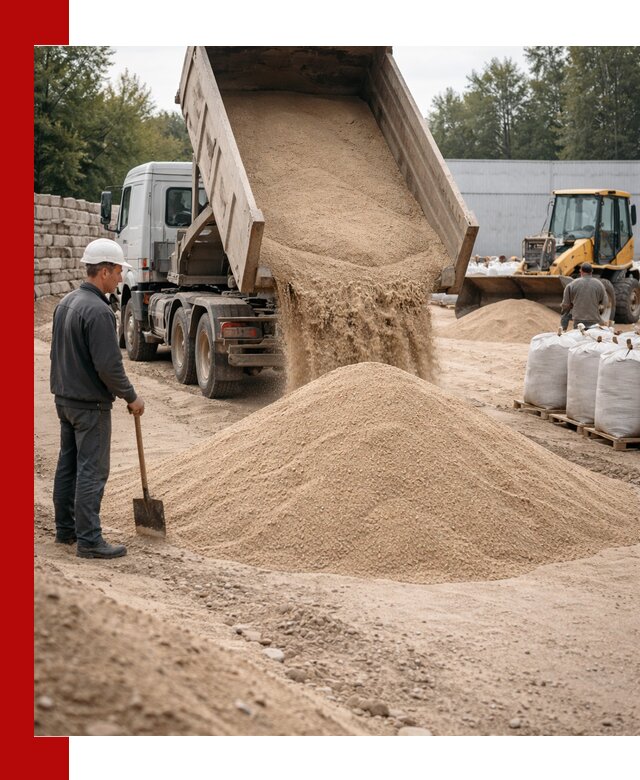Кварцевый песок фракция 0–3 мм с доставкой в Ишиме