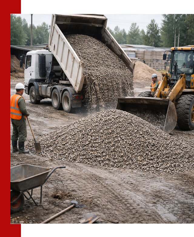 Мытый гравий с доставкой в Ишиме от карьера до участка