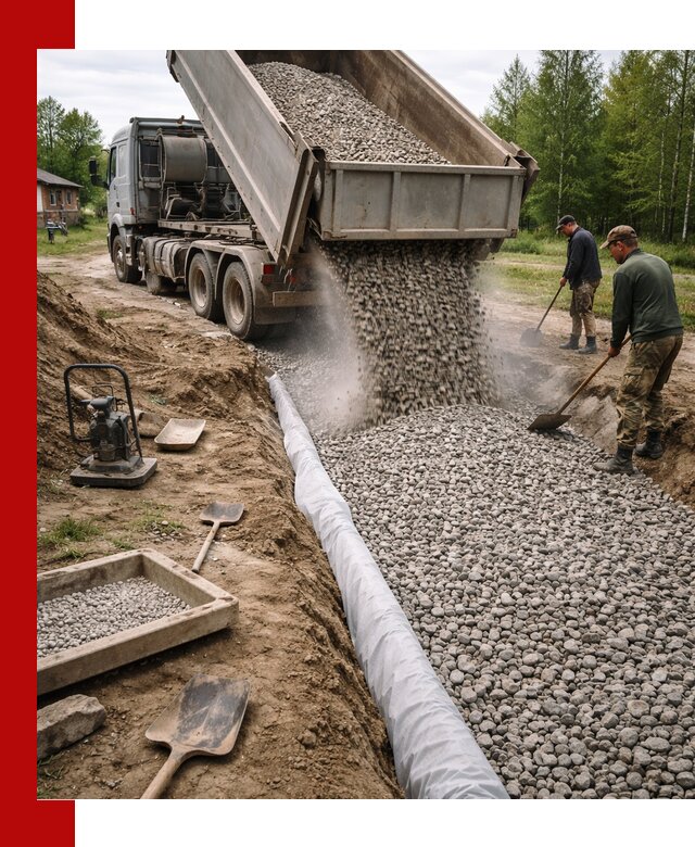 Гравий для дренажа с доставкой в Ишиме качественный и недорогой