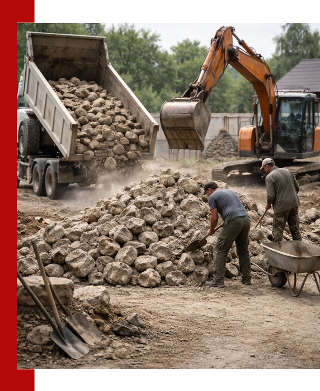 Доставка и разгрузка бутового камня в Ишиме