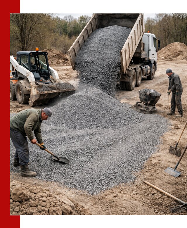 Отсев для подсыпки в Ишиме — доставка и подсыпка на участок