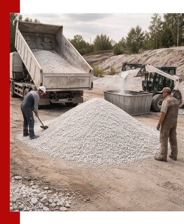 Доставка и продажа белой мраморной крошки в Ишиме