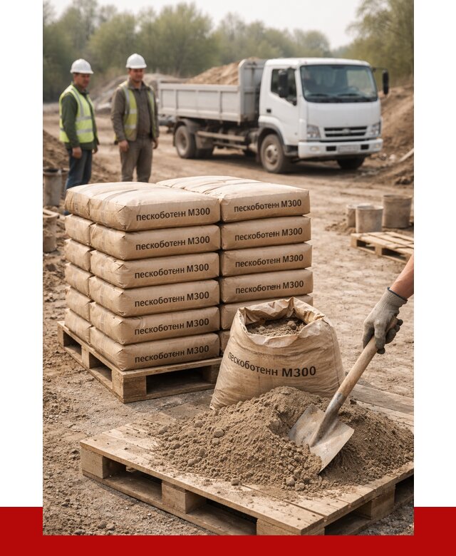 Пескобетон М300 в Ишиме с доставкой от 4833 р. за куб | ПРОНЕРУДШм