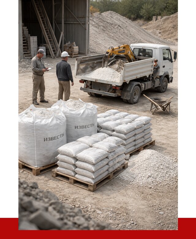 Известь строительная в Ишиме с доставкой от 4365 р. | ПРОНЕРУДШм