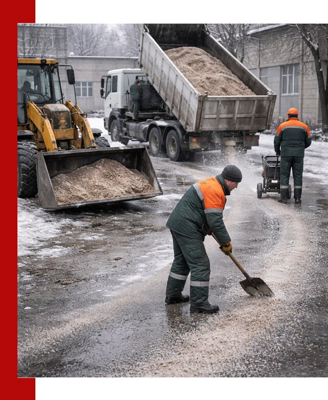 Реагент против гололеда с доставкой и нанесением в Ишиме