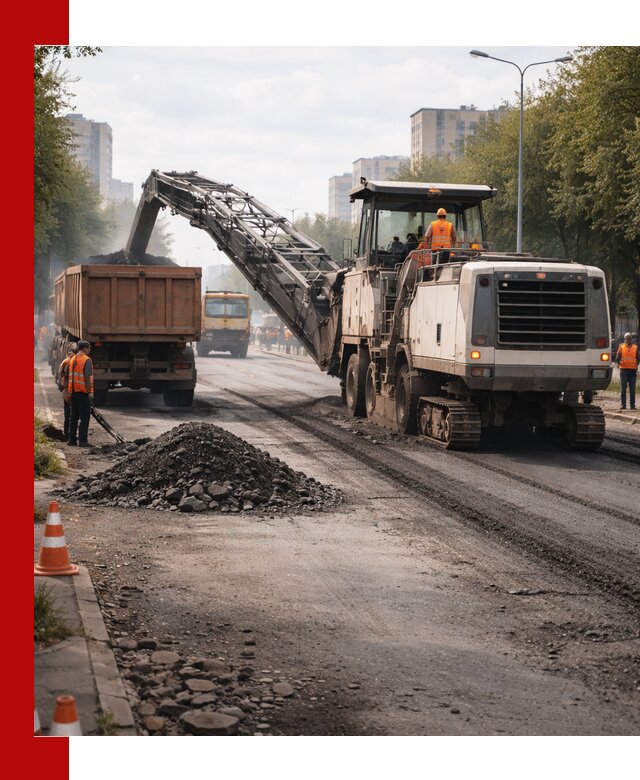 Фрезерованный асфальт в Ишиме — удаление и вывоз старого покрытия