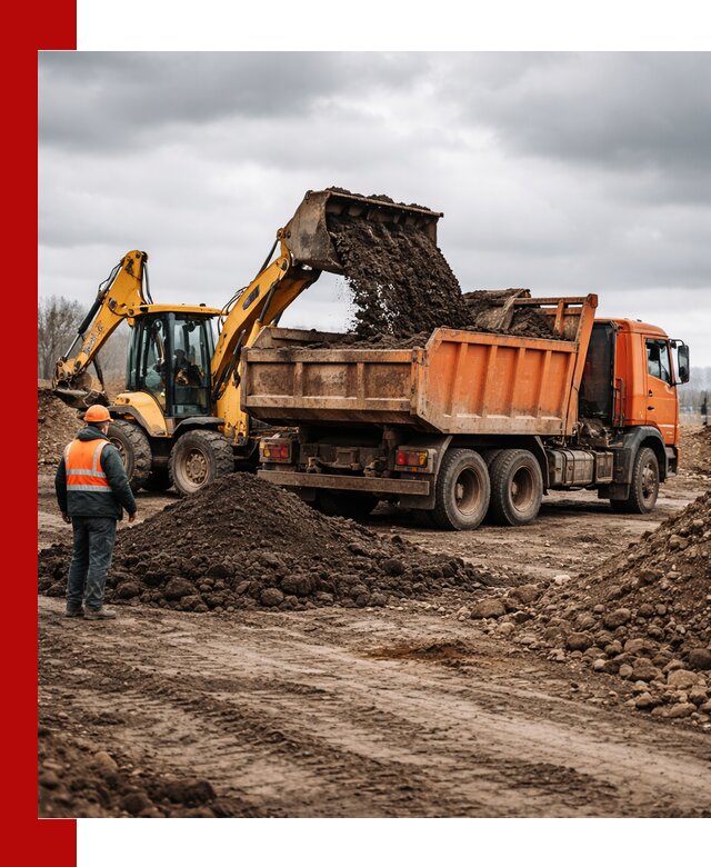 Вывоз грунта и строительного мусора в Ишиме грузовыми самосвалами